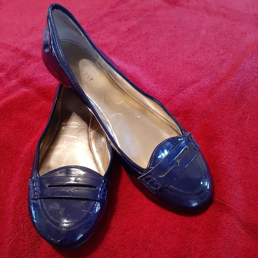 Nine west blue loafers